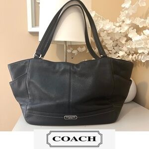 Coach Dark Leather Tote Bag